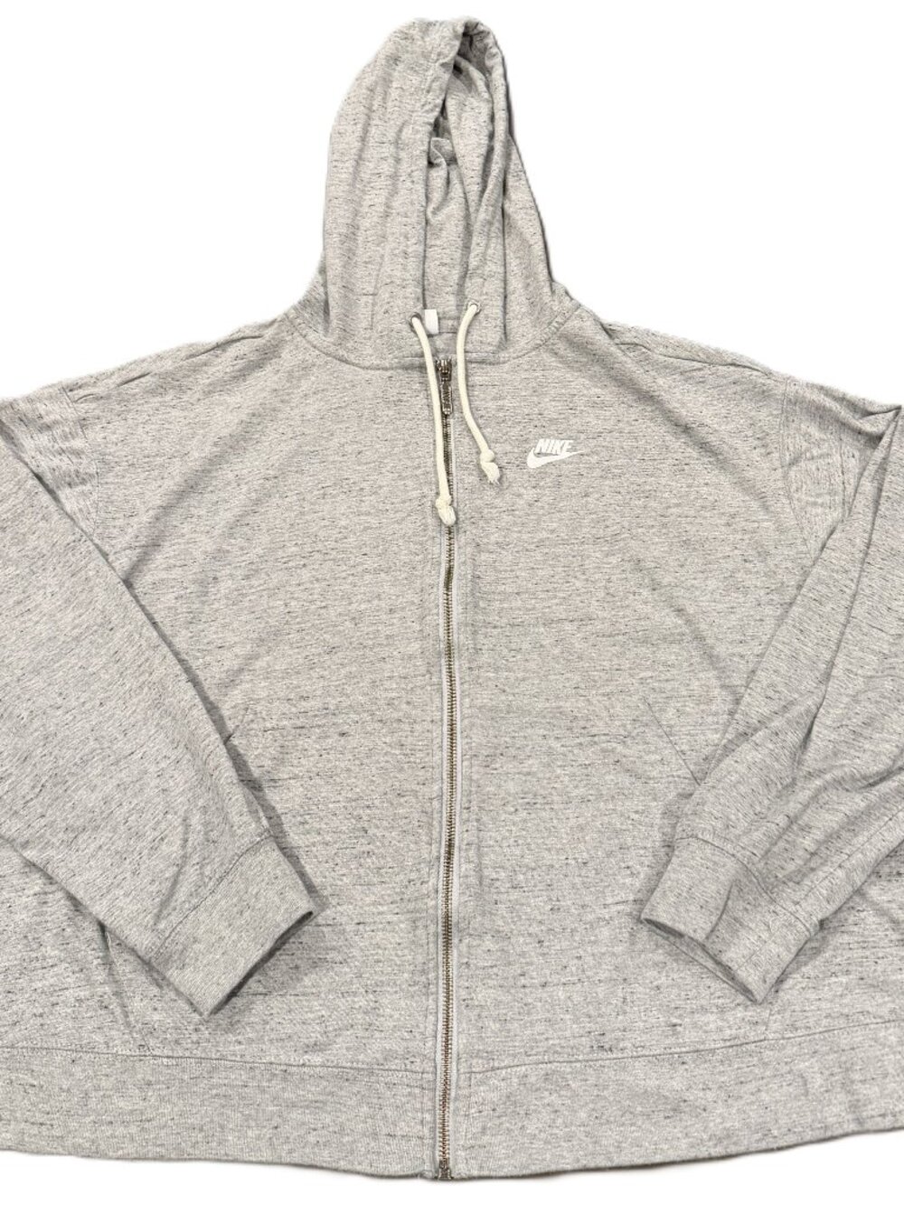 Nike Women's Sportswear Gym Vintage Easy Full Zip Hoodie Gray Size 1X